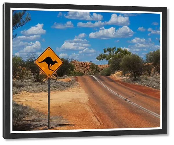 Kangaroo crossing sign