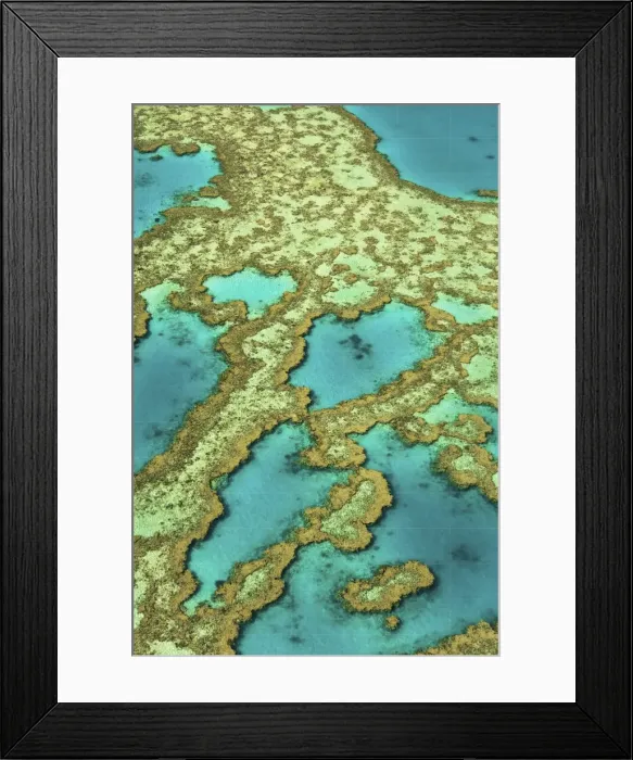 Framed Print : Aerial of Great Barrier Reef Australia Framed Print : Aerial of Great Barrier Reef Australia