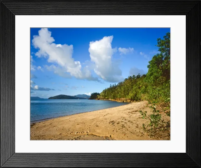 Framed Print : Deserted tropical beach in QLD Australia