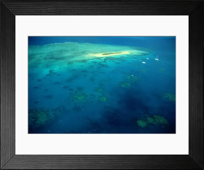 Framed Print : Aerial of the Great Barrier Reef, Australia Framed Print : Aerial of the Great Barrier Reef, Australia