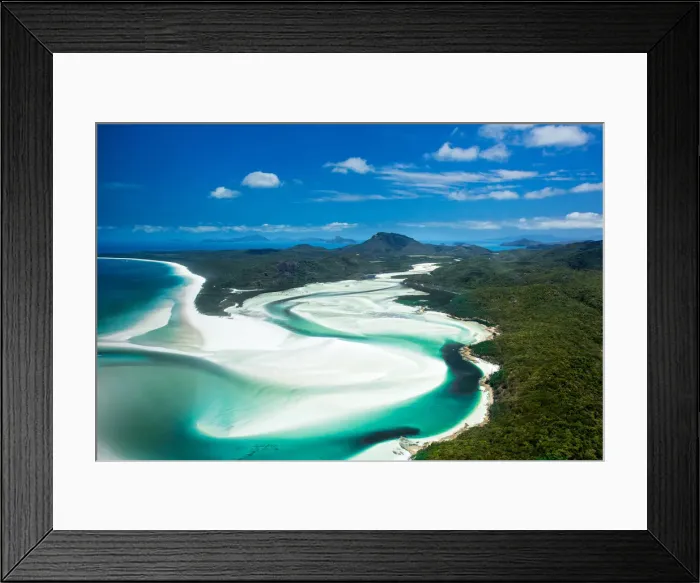 Framed Print : Aerial of sweet water river at Whitsunday Island Framed Print : Aerial of sweet water river at Whitsunday Island
