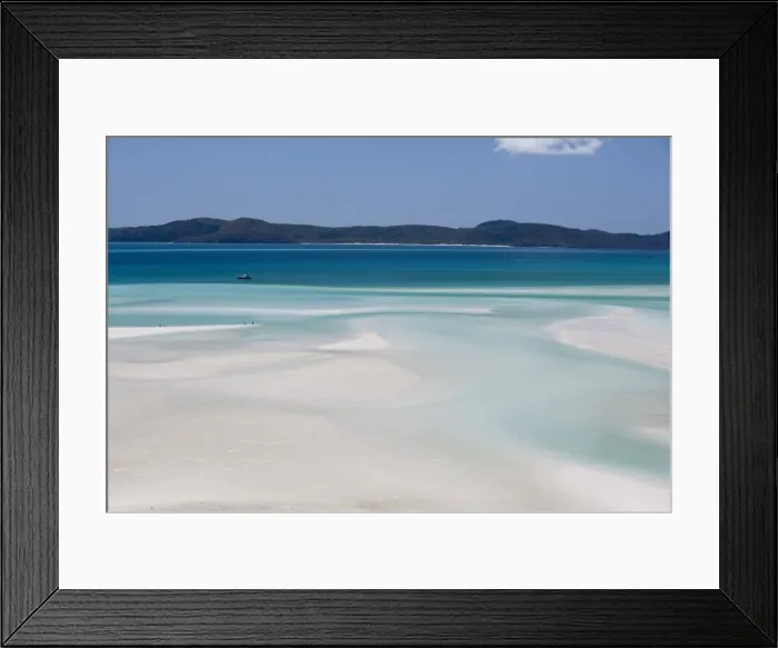 Framed Print : White silica sand beach, Hill Inlet, Tounge Point, Whitsunday Island, Whitsunday Islands, Queensland, Australia