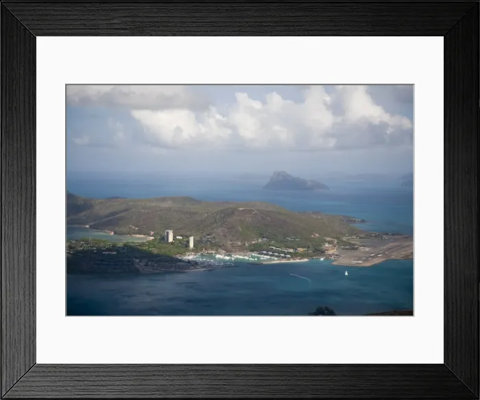 Framed Print : Casinos, airstrip, and yacht harbor, Hamilton Island, Whitsunday Islands, Queensland, Australia