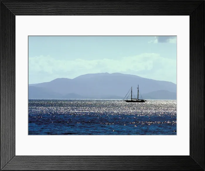 Framed Print : Yacht sailing at Whitsunday Islands, Australia