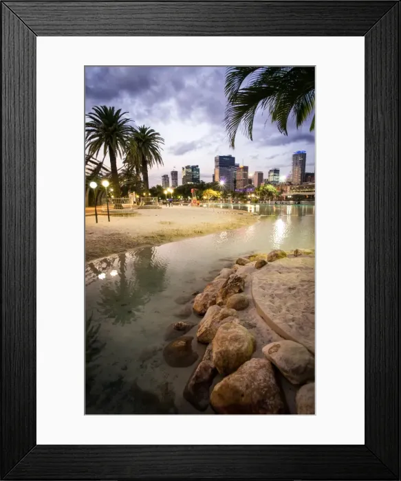 Framed Print : South Bank Beach in Brisbane Framed Print : South Bank Beach in Brisbane