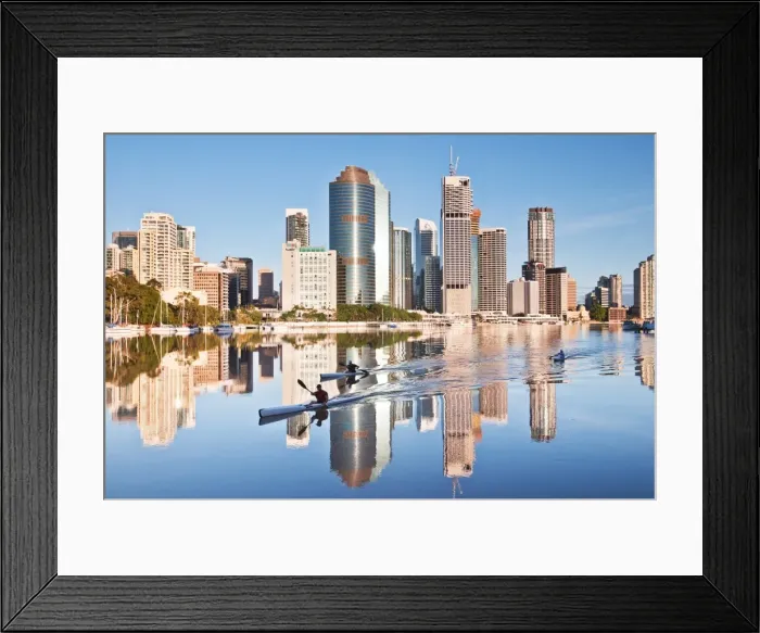 Framed Print : Kayakers in Brisbane river Framed Print : Kayakers in Brisbane river