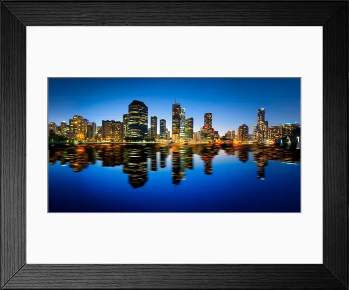 Framed Print : Panonama shot of Brisbane and its reflection Framed Print : Panonama shot of Brisbane and its reflection