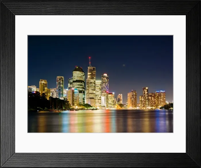 Framed Print : Brisbane city from Kangaroo Point