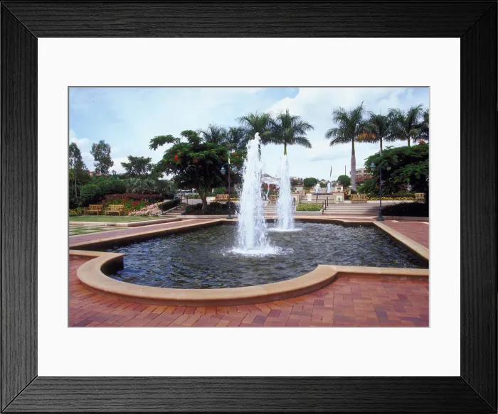 Framed Print : Fountain, South Bank, Brisbane, Queensland, Australia