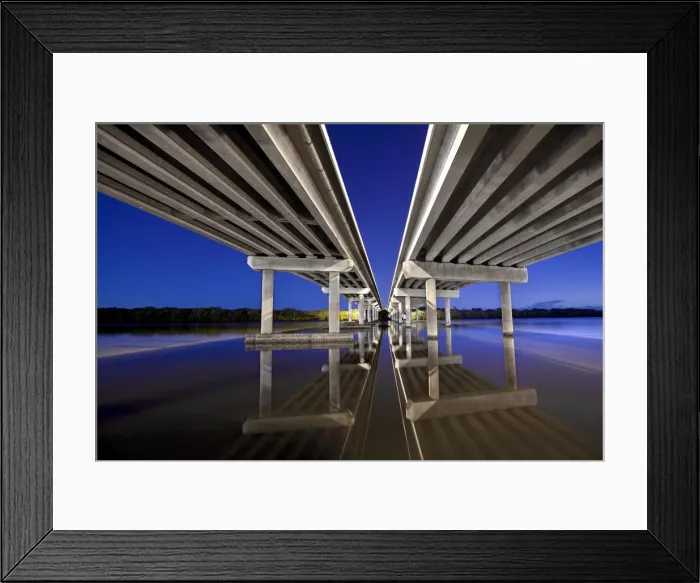 Framed Print : Bridge to nowhere Maroochy River Bridge