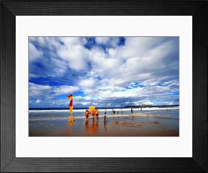 Framed Print : Group of people on beach Framed Print : Group of people on beach
