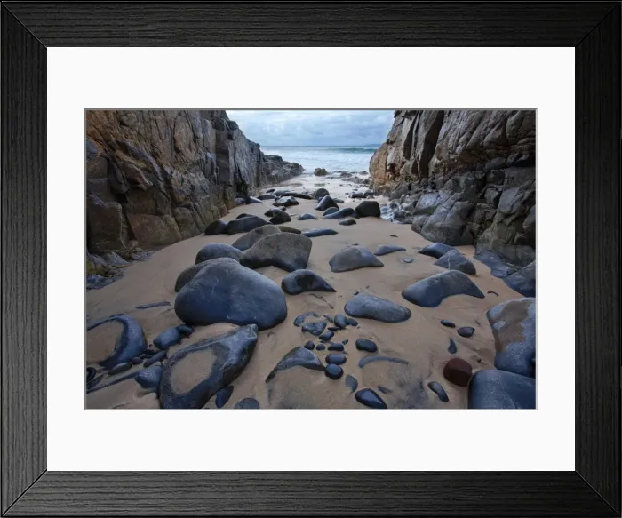 Framed Print : Beach with rocks, Australia