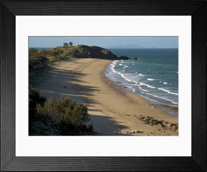 Framed Print : Aerial beach and shadows from trees