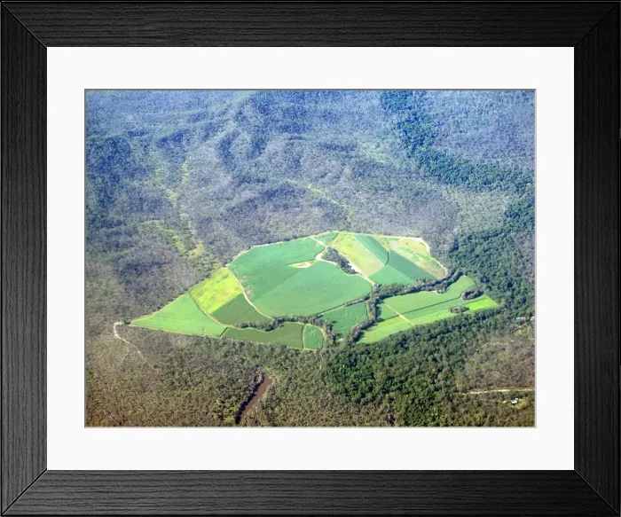 Framed Print : Sugar canefields carved out of forest