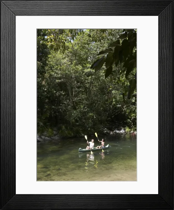 Framed Print : Couple kayaking on river Framed Print : Couple kayaking on river