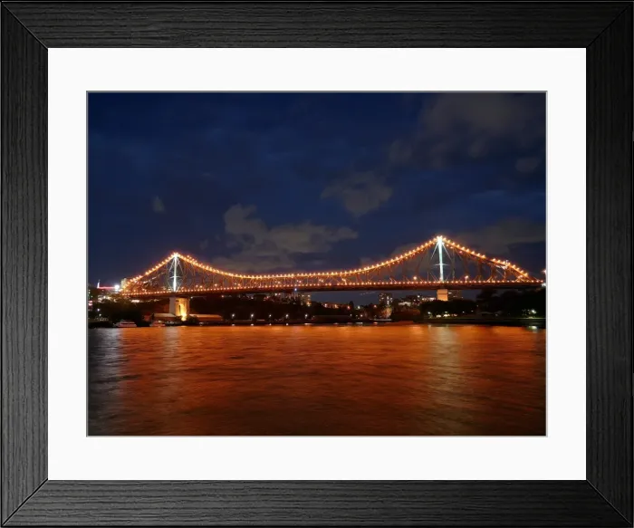 Framed Print : Brisbanes story bridge illuminated at dusk