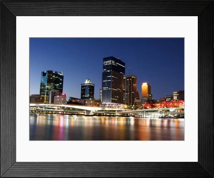 Framed Print : Brisbane cityscape at night