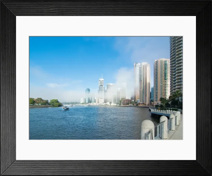 Framed Print : Foggy day in Brisbane