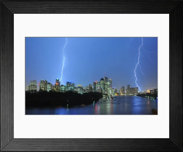 Framed Print : Storm over Brisbane
