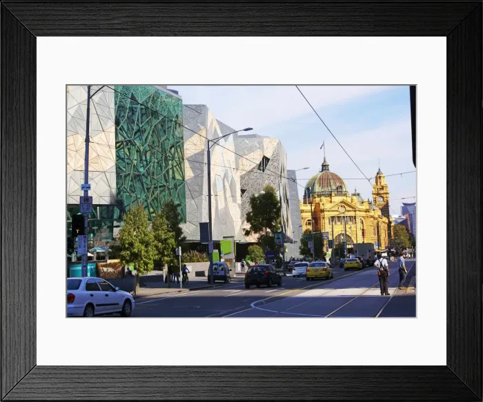 Framed Print : View down Flinders Street Framed Print : View down Flinders Street