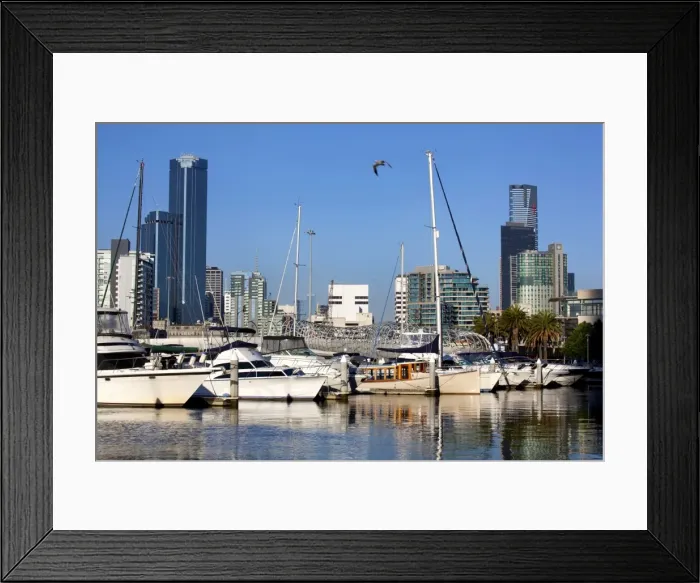 Framed Print : Yarras Edge Marina Docklands in Melbourne