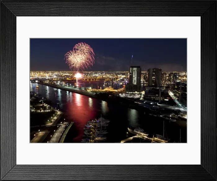 Framed Print : Fireworks at night