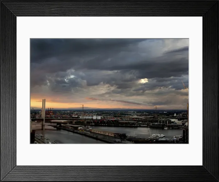 Framed Print : Storm over docklands Melbourne Framed Print : Storm over docklands Melbourne