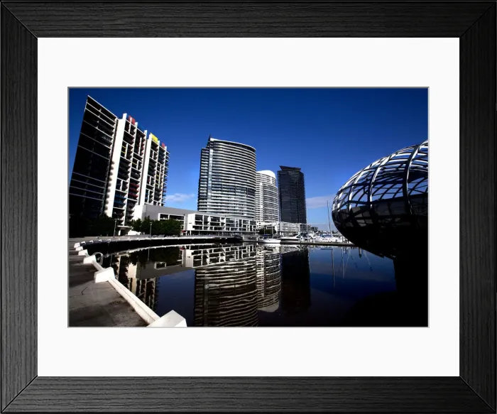 Framed Print : Yarras edge residential buildings docklands Framed Print : Yarras edge residential buildings docklands