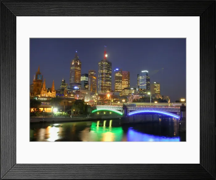 Framed Print : Skyline with the Yarra River, Melbourne, Victoria, Australia