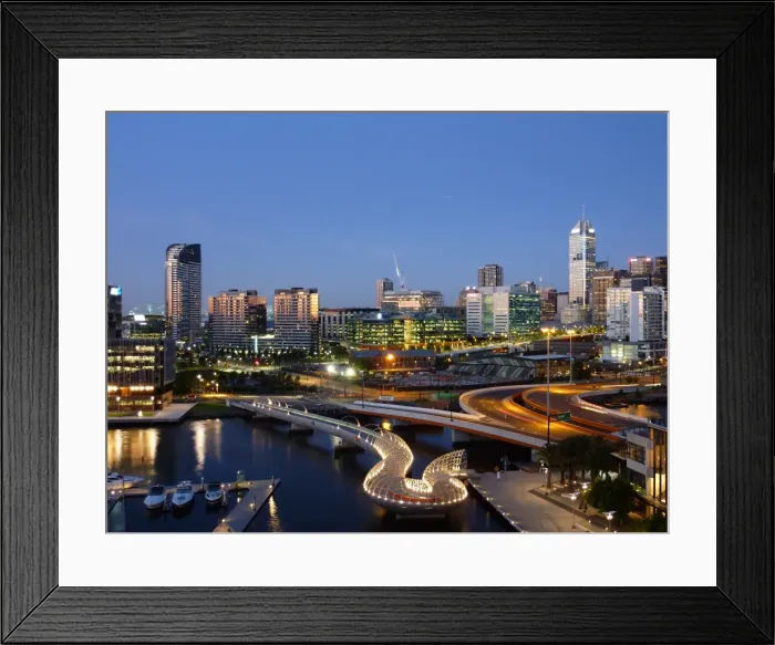 Framed Print : Melbourne. Victoria Harbour in Docklands - View Framed Print : Melbourne. Victoria Harbour in Docklands - View