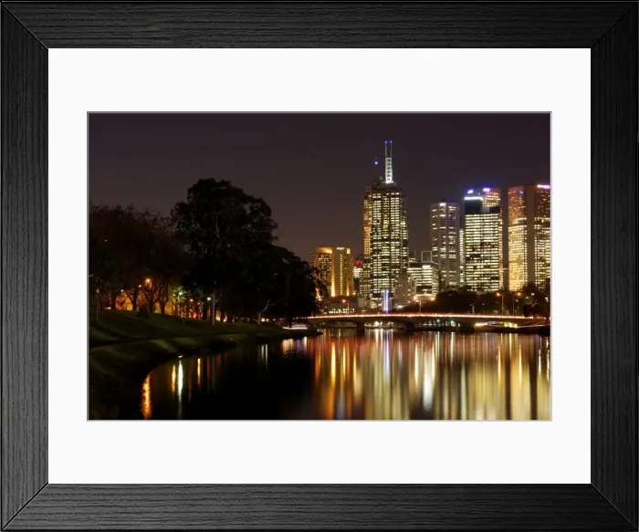 Framed Print : Melbourne Night Skyline Framed Print : Melbourne Night Skyline