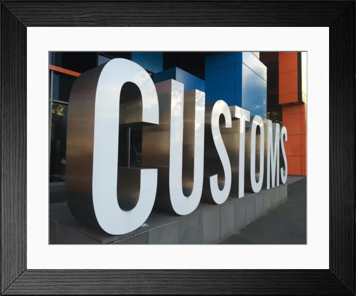 Framed Print : Capitols. Customs sign Melbourne Customs Building Melbourne Australia Framed Print : Capitols. Customs sign Melbourne Customs Building Melbourne Australia