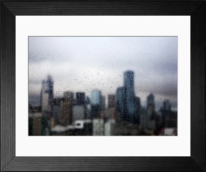 Framed Print : Rain drops on window