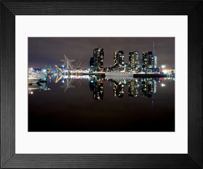 Framed Print : Docklands skyline at night in Melbourne Framed Print : Docklands skyline at night in Melbourne
