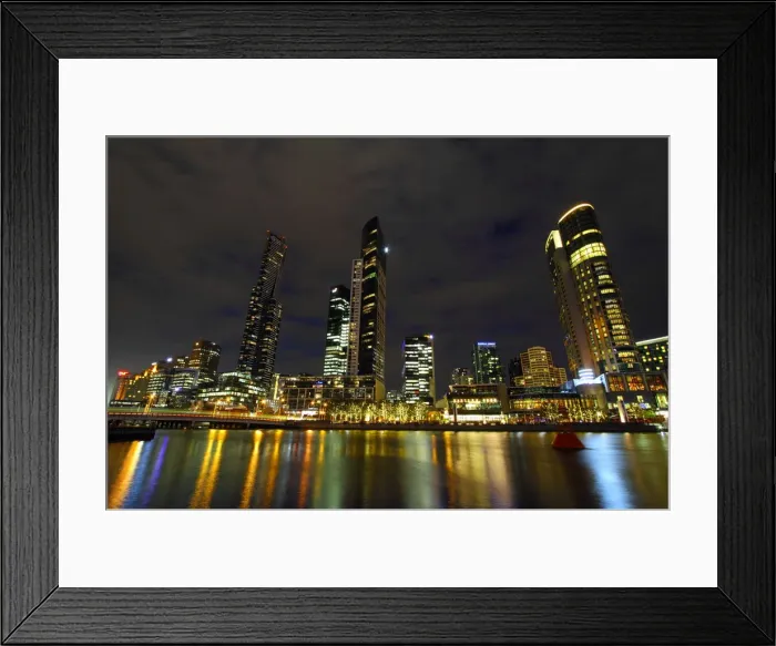 Framed Print : Melbourne city lights Australia