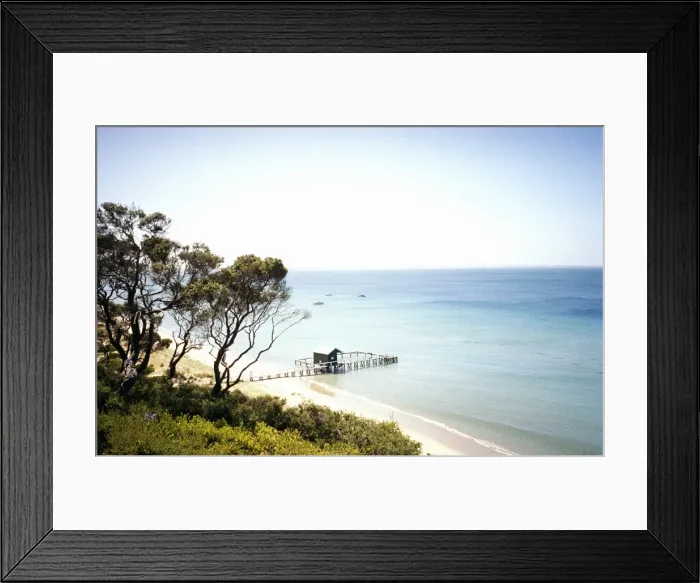 Framed Print : Beach view on summer day, Port Phillip Bay, Melbourne, Australia