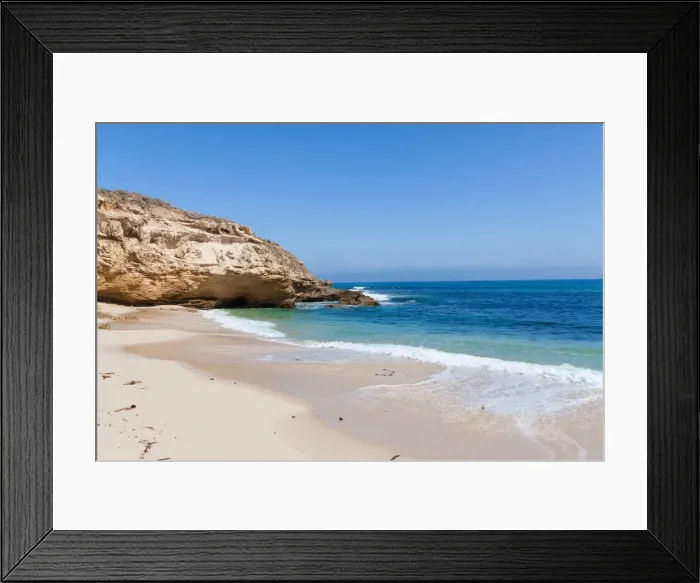 Framed Print : Deserted beach and blue water, Australia Framed Print : Deserted beach and blue water, Australia