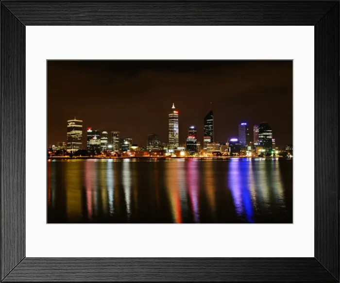 Framed Print : Expansive View of Perth City Night Skyline Framed Print : Expansive View of Perth City Night Skyline