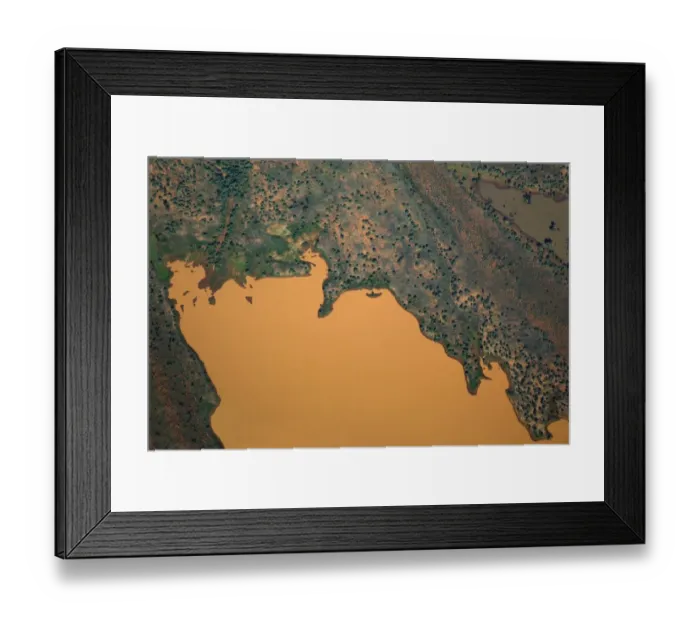 Framed Print : Aerial view of uncultivated landscape