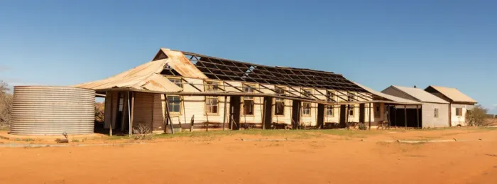 Framed Print : Abandoned. Historic accommodation building for the shearers in the Australian outback