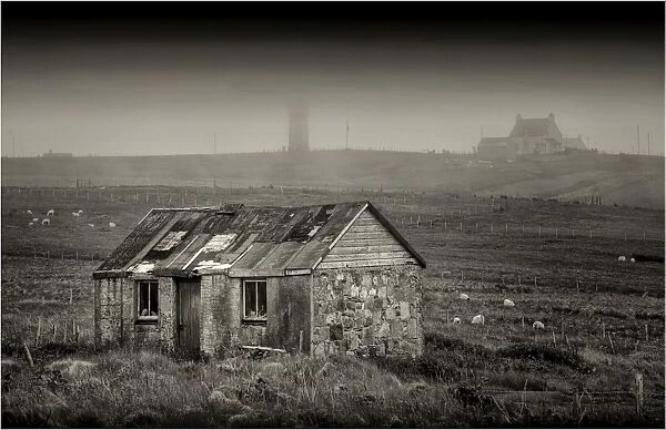 Abandoned Crofters cottage in the countryside of the Isle of Lewis, Outer Hebrides, Scotland