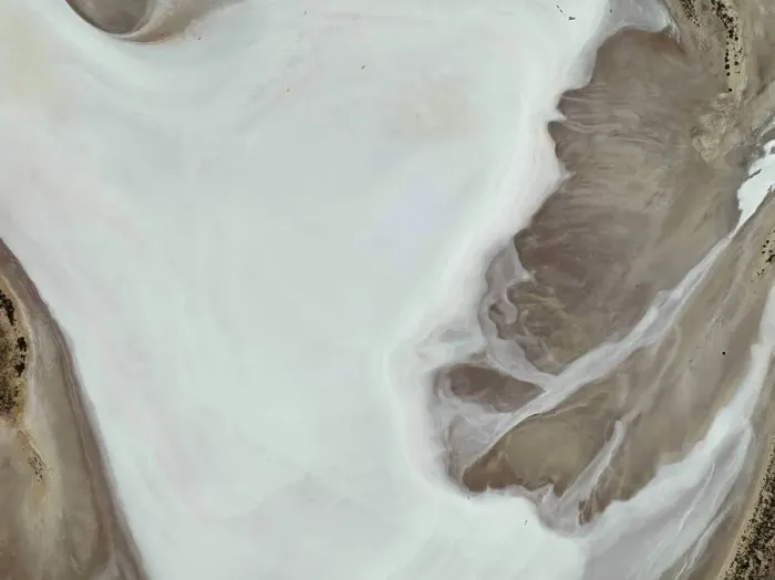 Framed Print : Abstract aerial salt lake