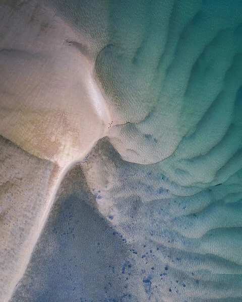 Abstract aerial shot directly above the Noosa river, Australia