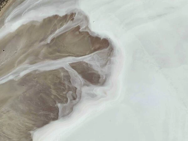 Abstract aerial view of salt lake