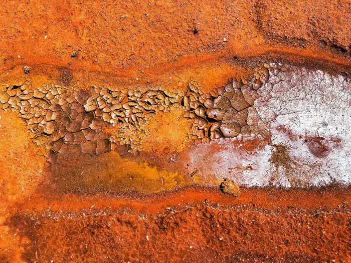 Framed Print : Abstract desert pattern aerial effect, dried mud orange red dirt, Australia Framed Print : Abstract desert pattern aerial effect, dried mud orange red dirt, Australia