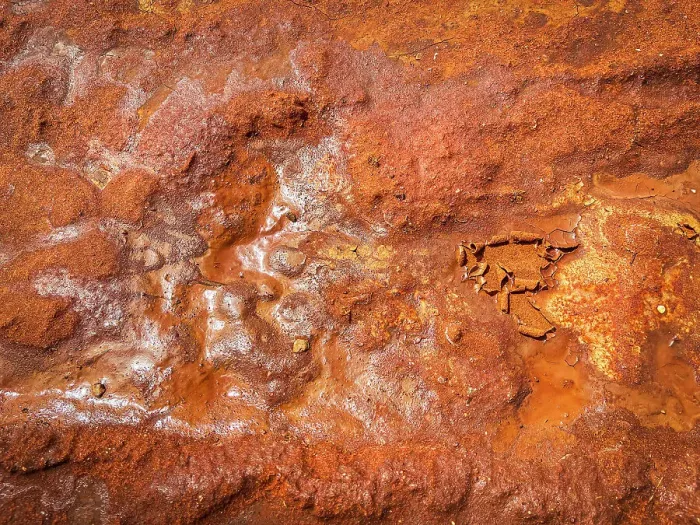 Framed Print : Abstract desert pattern aerial effect, dried mud orange red dirt, Australia