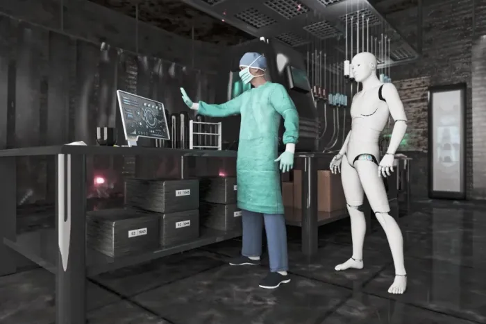 Framed Print : access, ai, android, arms outstretched, artificial intelligence, augmented reality