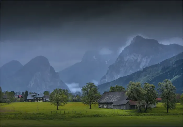 Framed Print : Admont Valley view, in the spring, central Austria