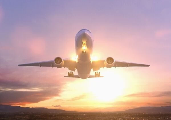 adventure, airplane, arrival, arriving, aviation, business, california, cloud, color image