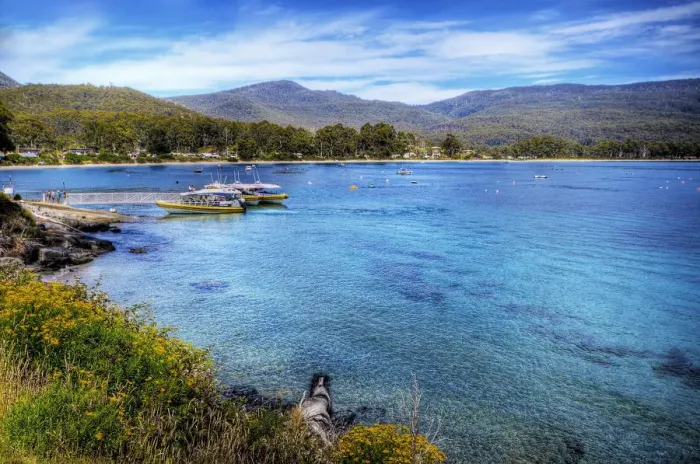 Framed Print : The Adventure Cruise Wharf in Bruny Island, Tasmania, Australia